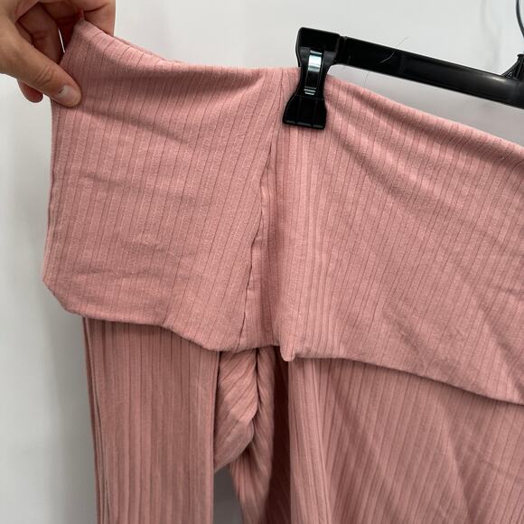 ANTHROPOLOGIE NWT A+ Ribbed Knit Off The Shoulder Top Mauve Pink Sweater // 2X - Picture 5 of 11